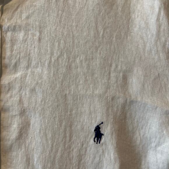 Polo Ralph Lauren Men’s White 100% Linen Button Up Size 1XB Untucked Fit - Picture 3 of 6
